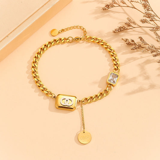 SHOPHUKSTORE®  Radiant Mystique Gold Link Bracelet