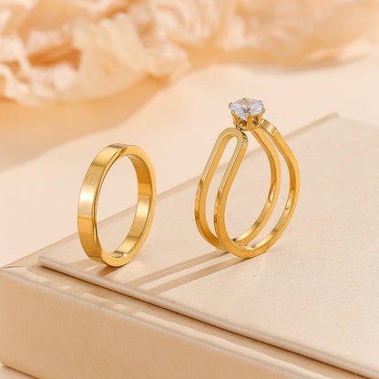 SHOPHUKSTORE® Elegant Golden Dou Halo Ring