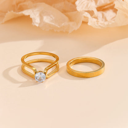 SHOPHUKSTORE® Elegant Golden Dou Halo Ring