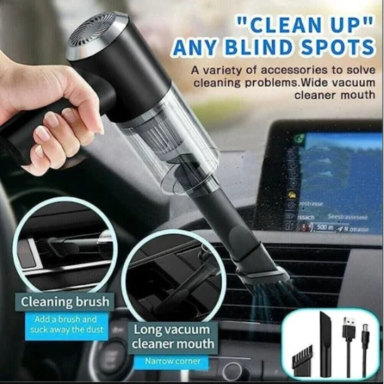 SHOPHUKSTORE® multifunctional 3 in 1 Mini Handheld Car Vacuum Cleaner