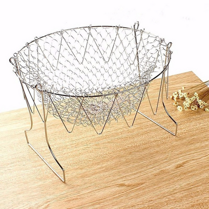 SHOPHUKSTORE® Multipurpose Foldable Stainless Steel Fry Basket